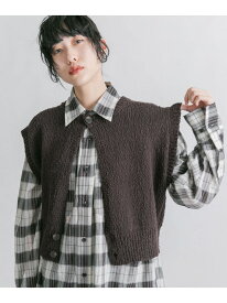 【SALE／50%OFF】ブークレニットベスト KBF ケービーエフ トップス ニット ピンク ブラウン【RBA_E】[Rakuten Fashion]