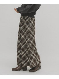 チェックナロースカート KBF ケービーエフ スカート その他のスカート レッド ネイビー ブラウン【送料無料】[Rakuten Fashion]