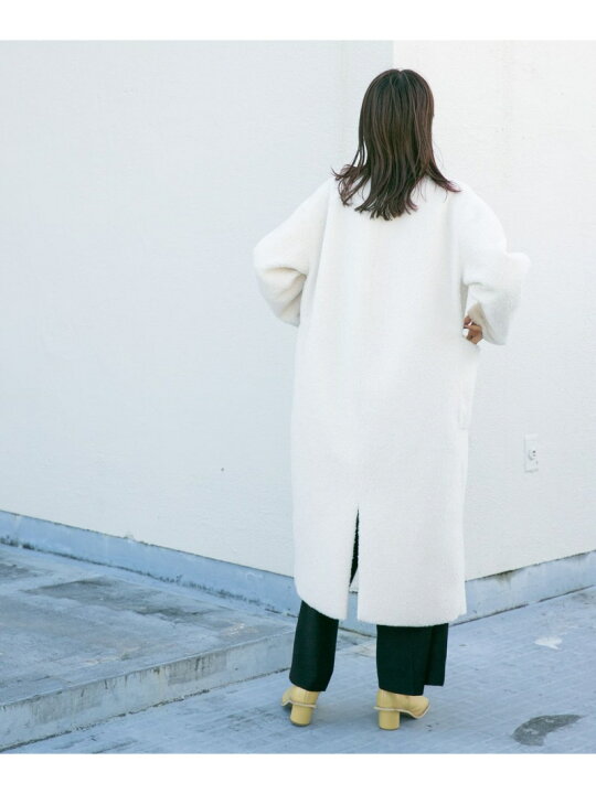 楽天市場】【SALE／40%OFF】ノーカラーロングボアコート KBF  
