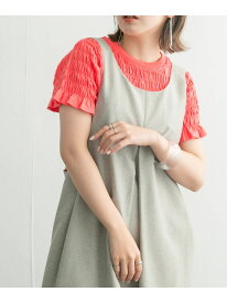 【SALE／50%OFF】シャーリングプチフリルTEE KBF ケービーエフ トップス カットソー・Tシャツ ピンク イエロー ブルー【RBA_E】[Rakuten Fashion]