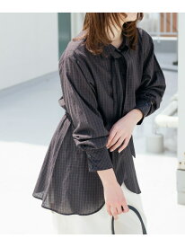 【SALE／60%OFF】ウエストマークチェックシャツ KBF ケービーエフ トップス シャツ・ブラウス ブラウン【RBA_E】[Rakuten Fashion]