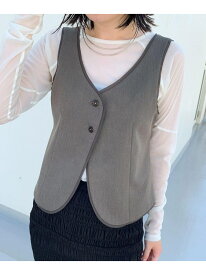 【SALE／60%OFF】カットオフデザインベスト KBF ケービーエフ トップス ベスト・ジレ グレー【RBA_E】[Rakuten Fashion]