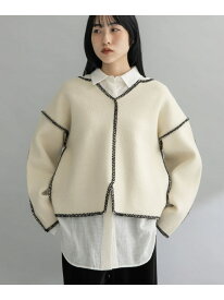 『WEB/一部店舗限定』カラーハンドステッチ2WAYニット KBF ケービーエフ トップス ニット ブラック ネイビー ホワイト【送料無料】[Rakuten Fashion]