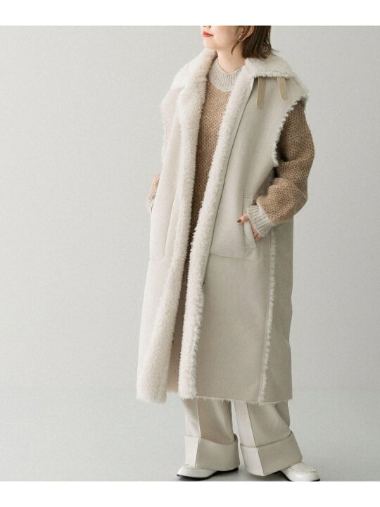 楽天市場】【SALE／40%OFF】フェイクムートンロングベスト KBF  