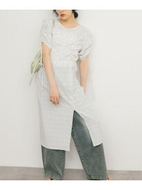 【SALE／60%OFF】ランダムシャーリングチェックワンピース KBF ケービーエフ ワンピース・ドレス ワンピース ブラック ホワイト【RBA_E】[Rakuten Fashion]