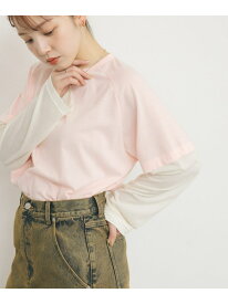 【SALE／60%OFF】シアースイッチングラグランTEE KBF ケービーエフ トップス カットソー・Tシャツ ネイビー ピンク【RBA_E】[Rakuten Fashion]