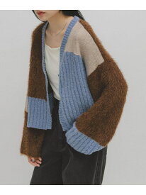 【SALE／40%OFF】パッチワークニットカーディガン KBF ケービーエフ トップス カーディガン レッド ホワイト ブルー【RBA_E】【送料無料】[Rakuten Fashion]