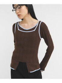 【SALE／30%OFF】2WAYタンクトップSETカーディガン KBF ケービーエフ トップス ニット ブラウン グリーン ホワイト【RBA_E】【送料無料】[Rakuten Fashion]