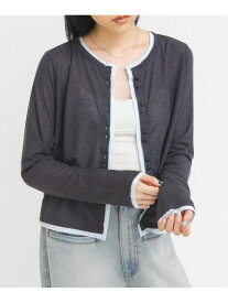 レイヤードライクカーディガン KBF ケービーエフ トップス カーディガン グレー ホワイト ピンク【送料無料】[Rakuten Fashion]