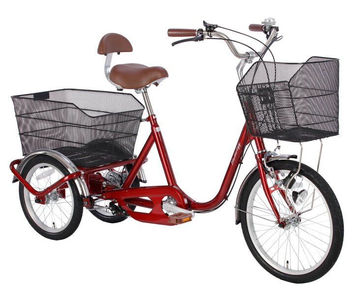 楽天市場】三輪車 自転車 大人用三輪車 前輪20/後輪16インチ スイング 