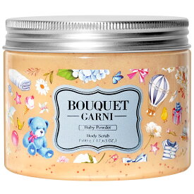 ブーケガル二 Bouquet Garni ボディスクラブ ベビーパウダー ホワイトムスク イランイラン 500ml スクラブ ボディウォッシュ ツボクサエキス ティーツリーエキス 植物性オイル 足裏 角質取り 角質ケア 脇 かかと お尻 二の腕 ひざ ざらつき つるつる 韓国コスメ