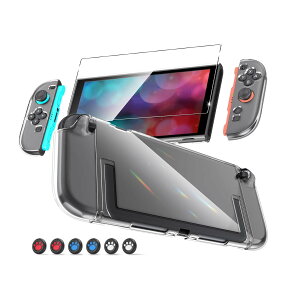 Switch2 �ی�P�[�X �K���X�t�B���� �X�e�B�b�N�L���b�v �Z�b�g ���̎� �N���A�P�[�X �ϏՌ� �����ߗ� ���΂ݖh�~ �h�b�N�Ή� TPU PC�f�� �����K���X �t�B���� ���h�~ �S�ʕی� ���E�ȒP ���M