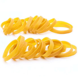 幅広輪ゴム 太い伸縮性バンド 黄色 結束 ラバーバンド 天然ゴム 弾性 梱包紐 リング 家庭 オフィス用 事務用品 長持ち イエロー