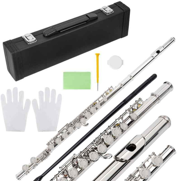 楽天市場】BQKOZFIN フルート 16穴 Cキー 初心者セット 木管楽器 白銅 