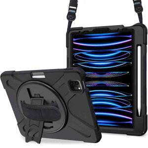 ProCase iPad Pro 11 �V�����_�[�P�[�X ��4/3/2/1����ɓK�p�i2022 2021 2020 2018)�A ���|���� �y���z���_�[�Ǝ��t�� ��]�X�^���h �ϏՌ��o�b�N�J�o�[