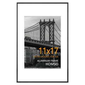 Poster Picture Frame (11x17 in | 28x43 cm) in Black, Aluminum Thin Border Photo Frame with Acrylic Cover for Horizontal and vertical Wall Hanging
