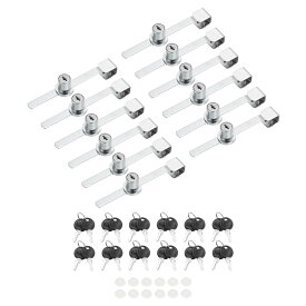スライドガラスドアラチェットロック 140x11 mm 12個 同じキーのショーケースディスプレイセキュリティロック 24キー付き ショーケースディスプレイケース キャビネット クローゼット用 シル