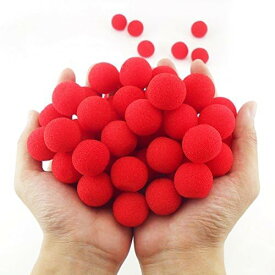 マジック ソフト スポンジ ボール クローズ アップ マジック ステージ トリック小道具 50個入り レッド 2.5cm
