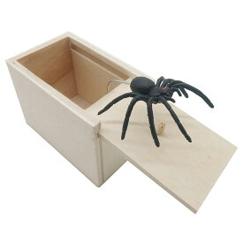 蜘蛛 ドッキリ ゴム製 スパイダー いたずら ボックス 手作り 木製 スパイダーボックス ゴム スパイダー いたずら 箱に入った クモのマネーサプライズ ゴム製のクモ いたずら箱 スパイダー