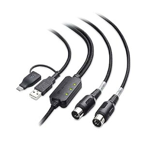 Cable Matters MIDI ケーブル 2m MIDI USB 変換ケーブル USB MIDI ケーブル MIDI USB C 変換ケーブル ブラック