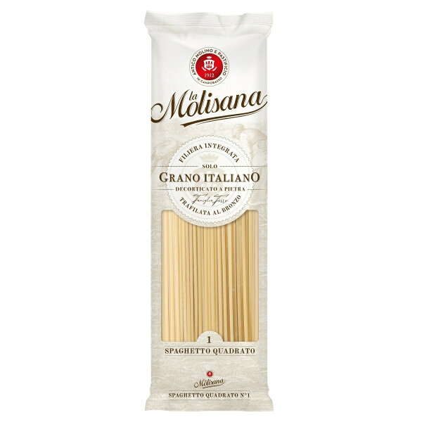 スパゲット・クアドラート(キタッラ)・ブロンズ(NO,1) 500g【ラッピング可能】【ギフトBOX不可】 デュラム小麦のセモリナ イタリア製 グルテン含有量14% 太いスパゲッティ ブロンズ成型 しっかりした弾力 食べ応え 乾麺 家庭用 常温・クール便可 内容量500g