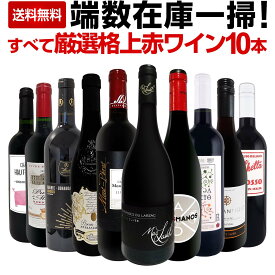 【送料無料】端数在庫一掃！すべて厳選格上赤ワイン10本セット！