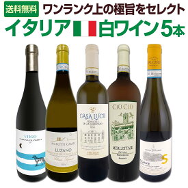 【送料無料】バラエティ豊かな個性を満喫★ワンランク上の極旨イタリア白ワイン5本セット!! ソアーヴェ ヴェディッキオ ファランギーナ サン・ジミニャーノ チウ・チウ 南イタリア カンパーニャ シャルドネ フリッツァンテ 辛口 詰め合わせ セレクト イタリア産