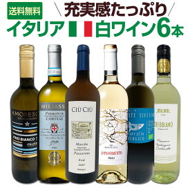 【送料無料】バラエティ豊かな個性を満喫★激旨イタリア白ワイン6本セット!! プーリア シチリア カタラット オーガニック アパッシメント パッセリーナ コルテーゼ ガヴィ チウ・チウ イタリア各地 セレクトセット 白ワイン詰め合わせ 飲み比べ 家飲み ギフト