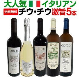 【送料無料】大人気イタリアン【チウ・チウ】激旨5本セット ワインセット 赤ワイン 白ワイン スプマンテ スパークリング ミックスワインセット バラエティ お得 ギフト 箱 マルケ州 サン・カーロ メルレッタイエ アルタマレア エヴォエ ピッキオ パッセリーナ ペコリーノ