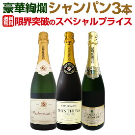 シャンパン セット スパークリングワイン セット ワインセット 泡 ワイン ギフト 箱 京橋ワイン 京橋わいん 3本 飲み比べ フランス プレゼント 送料無料 【 第25弾 全てシャンパン 数量限定の本格派シャンパン3本セット 】