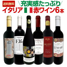 【送料無料】バラエティ豊かな個性を満喫★激旨イタリア赤ワイン6本セット!!