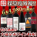 【送料無料】第111弾!採算度外視の謝恩企画!当店厳選!特大感謝の大満足赤ワイン6本セット!