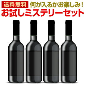 ワインセット【送料無料】当店厳選！お試しワインが4本入ります！ミステリーワインセット！お1人様1セットまで【他商品との同梱可 一部訳あり品が入ることもございます】飲み比べ 詰め合わせ お酒