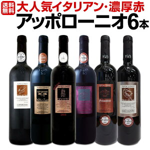 【送料無料】大人気イタリアン【アッポローニオ】濃厚赤ワインセット 6本! ワイン ワインセット セット 赤ワインセット 赤ワイン 赤 飲み比べ ギフト プレゼント 750ml 父の日