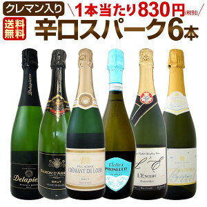 スパークリングワイン セット 【送料無料】第144弾!ベスト・オブ・スパーク!当店厳選!高級クレマンも入った極旨泡ばかりの辛口スパークリングワイン 750ml 6本セット!ワインセット シャルドネ 白 泡 辛口 ギフト プレゼント 飲み比べ スパークリング 父の日