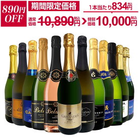 【10,890円 → 10,000円!更にクーポンで1,000円OFF!】スパークリングワイン セット 辛口 ワインセット 泡 ワイン ギフト ブリュット 白ワイン 飲み比べ プレゼント 送料無料 京橋わいん 京橋ワイン 金賞 12本 【 第126弾 選び抜いたハイクオリティ泡ばかり12本セット 】