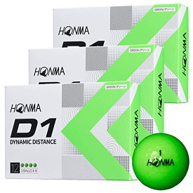 本間ゴルフ HONMA D1 ゴルフボール 3ダースセット（36球） BT2201 2022年モデル 飛び系 ディスタンス系 カラー：グリーン