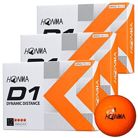 本間ゴルフ HONMA D1 ゴルフボール 3ダースセット（36球） BT2201 2022年モデル 飛び系 ディスタンス系 カラー：オレンジ