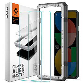 Spigen AlignMaster ガラスフィルム Google Pixel 5a 5G 用 ガイド枠付き Pixel5a 5G 用 保護 フィルム 2枚入