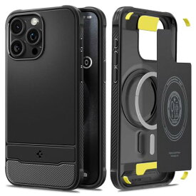 Spigen iPhone 15 Pro Max ケース MagSafe対応 マグネット搭載 米軍MIL規格 ラギッド・アーマー・マグフィット ACS06561 (マット・ブ