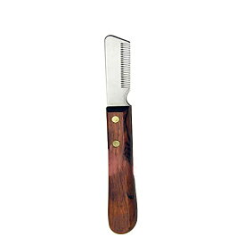 LAUBE ストリッピングナイフ、木製ハンドル中歯、硬化ステンレス鋼 ペット用ラッキングナイフ ストリッピングナイフ (13002)