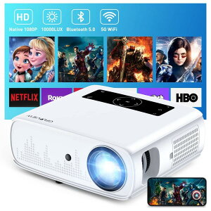 vWFN^[ GROVIEW 10000lm Px 5G WiFi A1920×1080P𑜓xtHD 4KΉ Bluetooth5.0 CXڑ TOP-818C[CtCeAX]