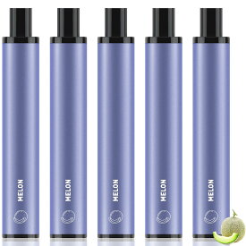 電子タバコ使い捨て VAPE シーシャ 7500回吸引可能 メロン風味 ベイプ 爆煙 水蒸気タバコ 禁煙パイポ 電子タバコ タール ニコチン0 本体 5本セット DBL STICK PLUS