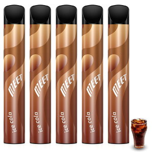 電子タバコ 使い捨て ベイプ 持ち運び シーシャ 爆煙 7500回吸引可能 大容量 VAPE 水蒸気タバコ 禁煙 タール ニコチン0 MEET(コーラアイス 5本セット)