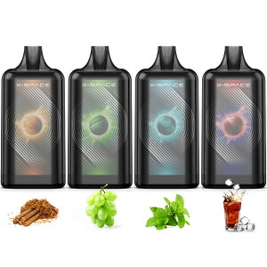 電子タバコ 使い捨て VAPE シーシャ 大容量 120000回吸引 爆煙 Type-C充電式 ベイプ 水蒸気タバコ 持ち運び便利 タバコ 本体 ニコチン0 タール0 禁煙サポート X-SPACE タバコ+マスカット+ミントアイ
