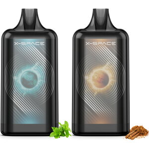 電子タバコ 使い捨て VAPE シーシャ 大容量 60000回吸引 爆煙 Type-C充電式 ベイプ 水蒸気タバコ 本体 持ち運び便利 タール ニコチン0 禁煙サポート 水タバコ X-SPACE ミントアイス+タバコ