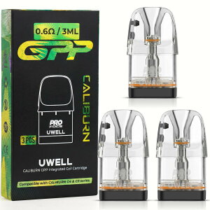 �y���K�i�zUwell Caliburn GPP �����p�|�b�h�J�[�g���b�W 0.6�� 3���� ���[�E�F�� Pod G3/G4/ mini pro eco tenet lite koko�Ή� �d�q�^�o�R �x�C�v VAPE�p �T�C�h�t�B�� �j�R�`���Ȃ� ���L�b�h�Ȃ�