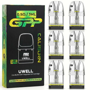 �y���K�i�zUwell Caliburn GPP �����p�|�b�h�J�[�g���b�W 0.9�� 6���� ���[�E�F�� Pod G3/G4/ mini pro eco tenet lite koko�Ή� �d�q�^�o�R �x�C�v VAPE�p �T�C�h�t�B�� �j�R�`���Ȃ� ���L�b�h�Ȃ�