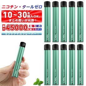 電子タバコ 使い捨て 持ち運び べイプ ミントアイス風味 業界最安値 10～30本セット 最大45000回～吸引 10本以上まとめ買いでお得 大容量 爆煙 水蒸気タバコ メンテナンス不要 ニコチン・タールなし DBL STICK ZEROシリーズ