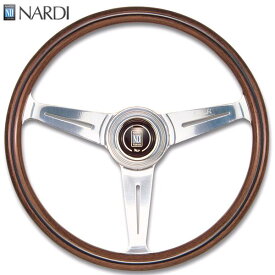 NARDI ナルディ　N340　ウッド&ポリッシュスポーク　ステアリング　径340mm　NARDIホーンボタン ホーリング付【お取り寄せ商品】【ハンドル ステアリング】